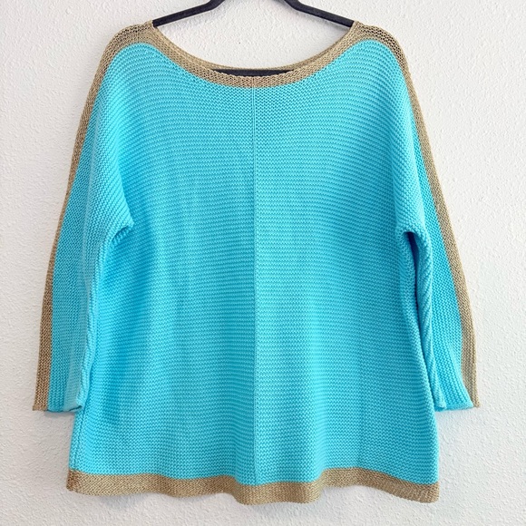 Lilly Pulitzer Sweaters - Lilly Pulitzer Turquoise and Gold Sweater